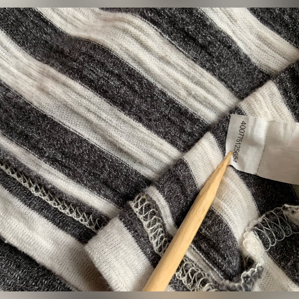 Sonoma Goods For Life Striped Everyday Tee S Gray White Long Sleeve - Picture 9 of 9